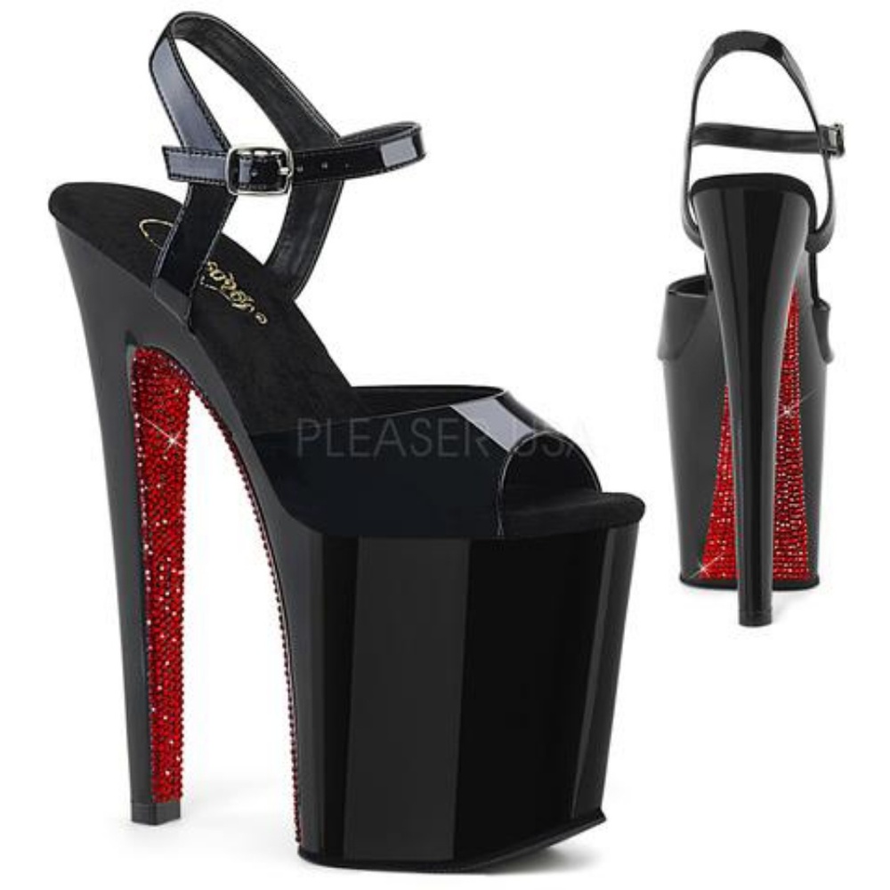 Pleaser Size 8 Black & Red Heels